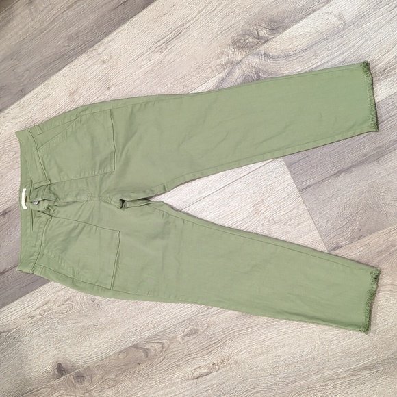 Loft Olive Green Frayed Hem Jeans - Picture 3 of 13